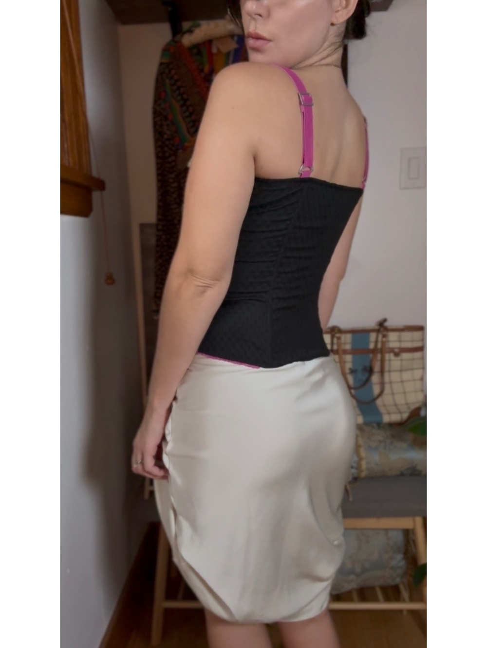 Vintage Morgan De Toi Women's Pink and black & cream lace corset size T36 - Picture 5 of 9